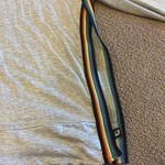 Terez  Women’s Grey Zip-up Hooded Sweatshirt with Rainbow Stitched Side Slits Photo 1