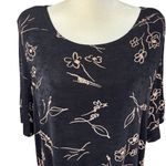 Casual Corner tunic/blouse Size 24W Floral cottage fairy office dressy party Black Photo 1