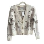 American Eagle NWT Cropped Bandana Paisley Print Cardigan Size XS Photo 2