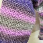 Handmade Purple Cable Knit Grannycore Sweater Purple Gray Chunky Stripe‎ Size M Colorful Photo 6