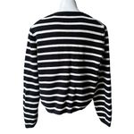 J.Crew Emilie Sweater Lady Jacket in Black Ivory Stripe Knit Cardigan, Sz XL Photo 5