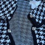 Maurada Houndstooth Knit Open Front Cardigan Size 1X Modest Career Professional White Photo 3