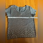 Anthropologie Moth by Grey Cotton Sweater with Silver Appliqué Baroque Design, S Photo 1