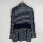 CAbi Checkup Blazer Jacket Womens Medium Navy Blue Gingham Check Stretch Formal Photo 1