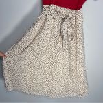 None Red Cream Leopard Print Dress Ribbed Midi Flowy Pocket Spring Church Teacher NWT Photo 4