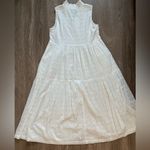 Crown & Ivy  Dress Women's Size‎ Small White Tiered Cotton Preppy Coastal Beachy Photo 3