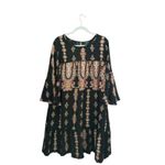 Luxology  lux Plus Size Bell Sleeve Printed Shift Dress black Size 18w nwot boho Photo 2