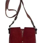 Nino Bossi Crossbody Bag Womens Red Genuine Leather Suede Flap Boho Strap Purse Photo 0