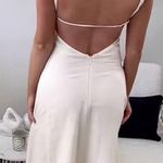 ZARA Bloggers Fav Ecru Linen Blend Bohemian Open Back Cut Out Midi Dress Sz L Photo 1