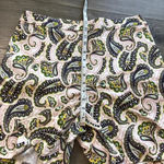 Womens Boden White Blue Green Paisley Danby PullOn Cotton Culotte Shorts Size 10 Photo 6