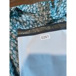 Skies Are Blue  Teal White Leopard Print Button Up Long Sleeve‎ Blouse Women's M Photo 9