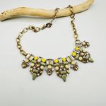 J.Crew  Rhinestone Jadeite Brulee Crystal Bib Statement Necklace Photo 1