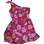 Crystal Doll  Floral One Shoulder Dress Ruffle Hem Party Pink Size M‎ Photo 0