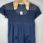 Free People NEW  Bring The Romance Navy Blue Midi Maxi Dress Handkerchief Hem Med Photo 1