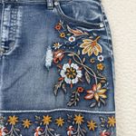 Altar'd State Denim Skirt Womens Large Floral Embroidered Mini Boho Cottagecore Garden Fairy Photo 3