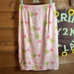 Pineapple Moon Vintage Silk Hawaiian Wrap Skirt Vacation Island Beach Summer Pink Photo 1