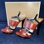 Michael Kors MICHAEL Nadja Mandarin Snakeskin Platform Sandal Size 7M EUC Photo 1