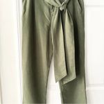 Anthropologie Coquille Olive Green Soft Paperbag Tie Waist Casual Jogger Pants 8 Photo 2