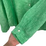 Lilly Pulitzer  Sea View Classic Linen Button Down Shirt Kelly Green Medium Photo 2