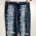 Johnny Was Pete Greta Pants Small Blue Elastic Waist Drawstring Lounge Cupro Photo 4