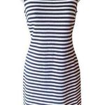 Valerie Bertinelli Blue & White Stripe Sleeveless Mini Dress ~ Women's SMALL Photo 0