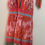 Floral Halter Maxi Dress in Pink and Green Photo 0