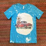 BLUE SPLATTER COUNTRY WESTERN GRAPHIC TRUCK TEE Photo 0