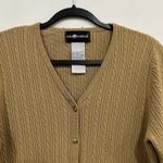 Sag Harbor  Tan Cable Knit Sweater Size Small Button Front Preppy Twee Photo 1