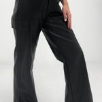 Missguided Black Faux Leather Side Split Cargo Pants Photo 0