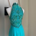 Vintage Alyce Designs Turquoise Beaded Evening Formal Gown, Size 14 Green Photo 7