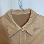 Vintage Ultra Suede Leather Tan Custom Made Long Sleeves Button Up Blouse Top Size M Photo 1