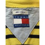 Tommy Hilfiger VTG 90s Yellow Blue Striped Academia V-neck Button Cardigan L Photo 5