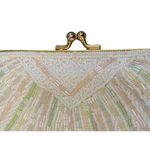 Antique Vintage 1950s Pearl Beaded Seashell Fancy Gold Chain Clutch Purse Photo 6