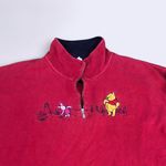 Y2K Vintage Chunky Winnie The Pooh Piglet Disney Red Pullover 1/4 Zip Sweater Sweatshirt Long Sleeve XXL Photo 1