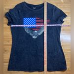 City Chic women’s charcoal Eagle flag short sleeve Graphic Grunge T-Shirt|Sz:XS Photo 5