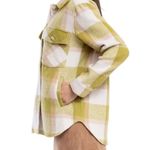BLANK NYC Flannel Shacket small green/pink/cream Photo 1
