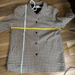 Women’s Checkered Car Coat On 34th Macy’s size XXL Tan Cream Brown Black Photo 11