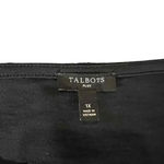 Talbots NWOT  Women's Plus Size 1X Black Sequined‎ Long Sleeve Crewneck Blouse Photo 3