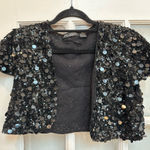 Betsey Johnson Vintage  90’s Sequin Glam Rock Bolero Crop Sweater Jacket Size M Photo 0