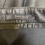ZARA  Skirt Womens XS Black Faux Leather Exposed Zipper Button Closure Lined Photo 4