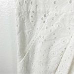 Michael Kors White Eyelet V-Neck Flat Pockets Lined Sleeveless, Dress Size 8 Photo 5