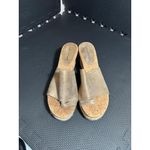 Donald J Pliner Janet Metallic Platform Slide Gold Womens Shoes Wedge Size 8.5 Photo 1