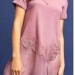 Anthropologie Akemi + Kin Tunic Short Sleeve Lace Blouse Sz XL Photo 0