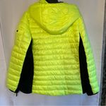 Calvin Klein  Women Performance Puffer Jacket XL Mixed Media Neon Yellow Black Photo 11