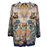 LOLA AUSTRALIA Bohemian Tassel Tie L/S Boho Top Blouse Medium White Photo 5