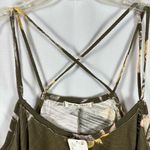 Free People  Hey Girl Cross Back Handkerchief Flowy Tank Top Army Combo S NWT Photo 2
