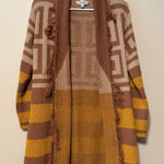 Davi & Dani 5/$55 !! 🔥  Brown and Yellow Patterned Cardigan Photo 0