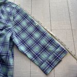 st. john's bay St. John’s Bay 1X Blue Plaid Cotton Button-Up Shirt – 3/4 Sleeve Plus Size Top Photo 6