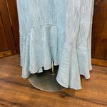 Maison Tara Chiffon Pastel Baby Blue Key Hole Puff Sleeve Midi Dress Size 16 Photo 6