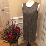 ‼️VINTAGE NWT SHAR AIDE NITES‎ Silver Metallic Shift Dress & Jacket Set Size 16 Photo 1